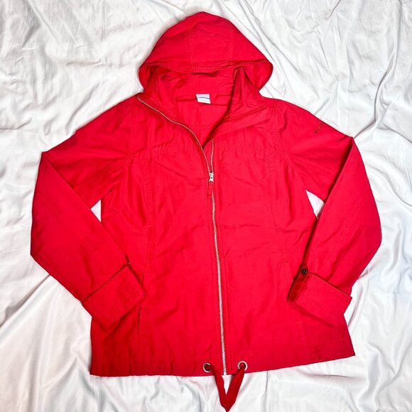 Columbia Women's Cotton-Blend Jacket Size Large Pink/Red Zip-Up  *See Descriptio - Picture 1 of 15